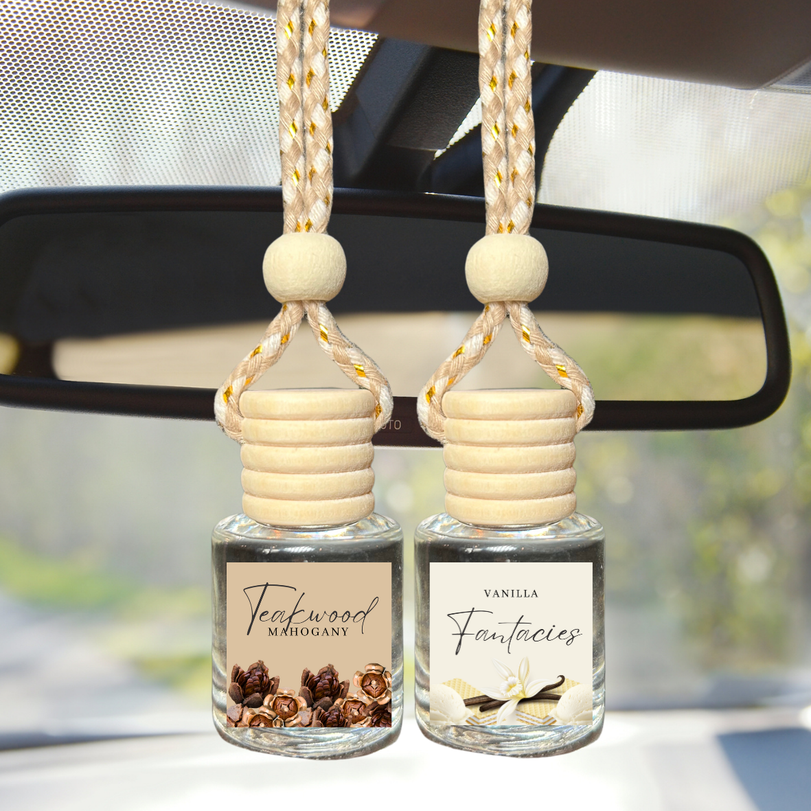 Mahogany Teakwood + Vanilla (2pk) Car Fresheners